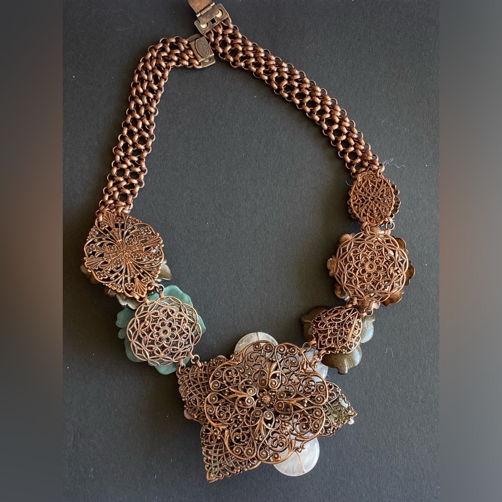 Miriam Haskell Floral Multi-Color Statement Necklace - Picture 3 of 10